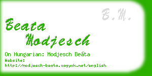 beata modjesch business card